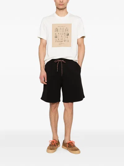Moncler Drawstring Side Stripe Shorts In Black