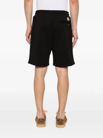 Moncler Drawstring Side Stripe Shorts In Black