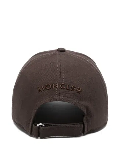 Moncler Logo-patch Baseball Cap In Brown