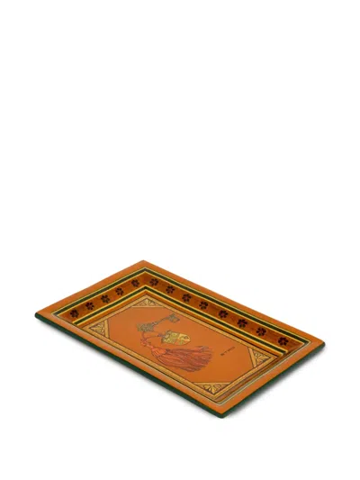 Etro Home Rectangular-shape Ceramic Tray (29.5cm X 20cm) In Orange
