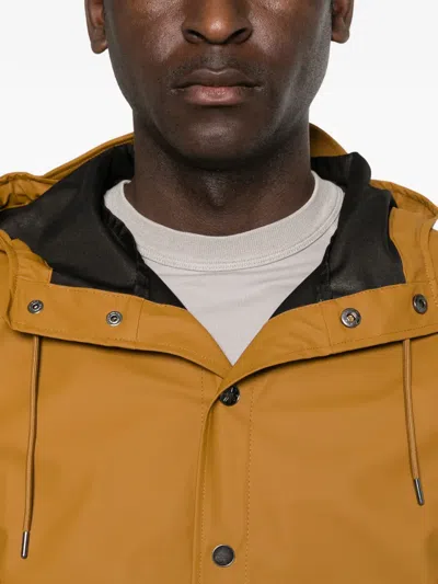 Rains Drawstring Hood Jacket In Brown