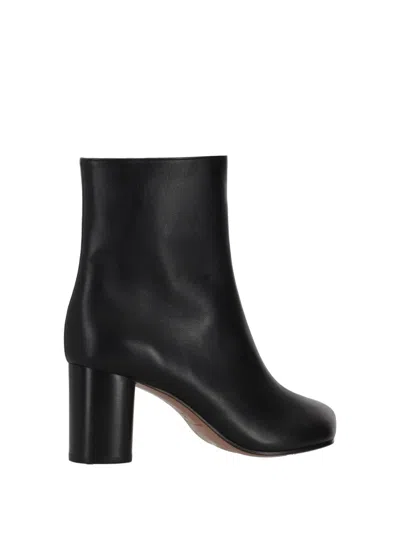 Niccolò Pasqualetti Obliqua Leather Ankle Boots In Black
