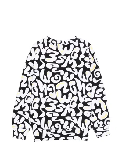 Msgm Patterned Sweatshirt In Black