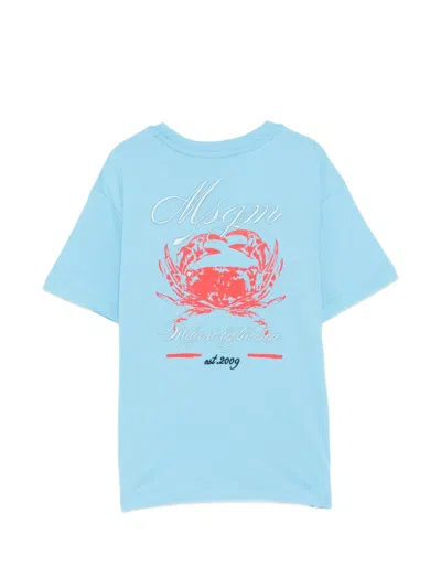 Msgm Graphic T-shirt In Blue