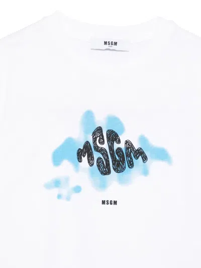 Msgm Logo T-shirt In White