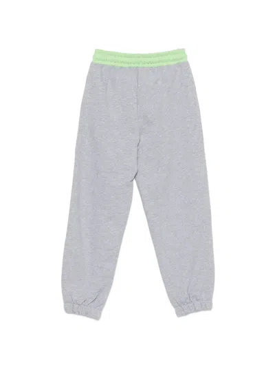 Msgm Logo Drawstring Track Pants In Gray