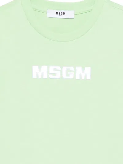 Msgm Crew-neck T-shirt In Green