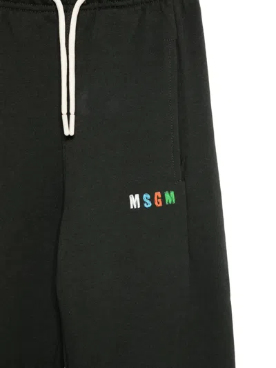 Msgm Logo-detail Track Pants In Black