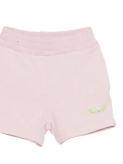 Msgm Logo-print Short Set In Pink