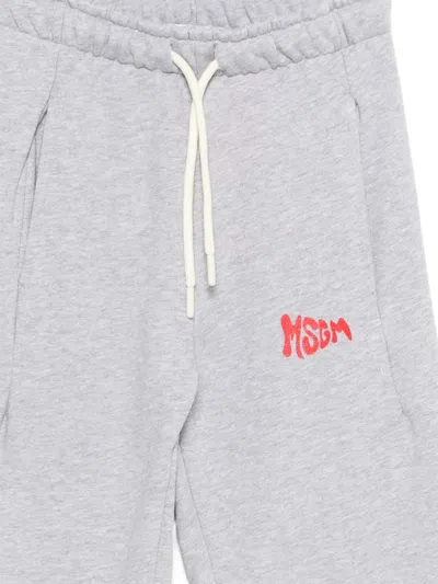 Msgm Logo-print Track Pants In Blue