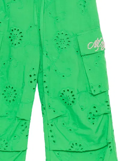Msgm Cargo-pocket Trousers In Green