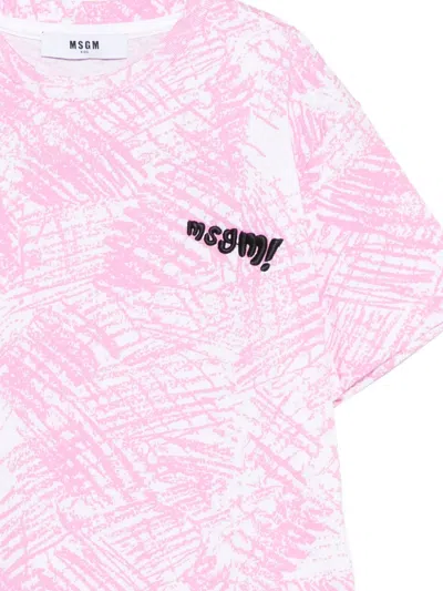 Msgm Graphic T-shirt In Pink