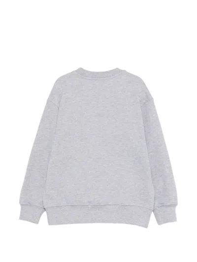 Msgm Logo-print Cotton Sweatshirt In Gray