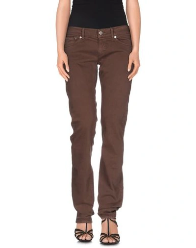 Shop Dondup Denim Pants In Dark Brown