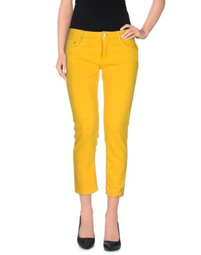 Shop Dondup Denim Trousers In Yellow