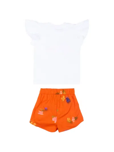 Msgm Cotton Ruffled Set In Multi