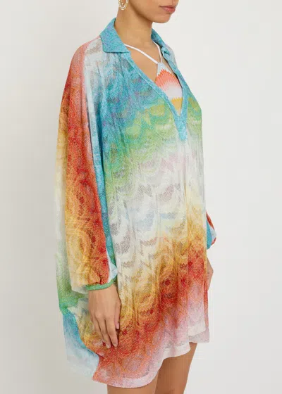 Missoni Patterned Metallic-knit Cover-up In Multi