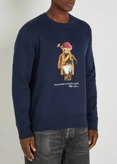 Polo Ralph Lauren Long Sleeve Fleece Society Bear Crewneck Sweatshirt In Multi