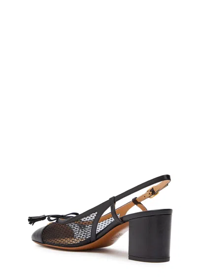 Valentino Garavani Valet Du Roi Slingback Pump In Mesh And Kidskin 60mm Woman Black 41.5 In Black