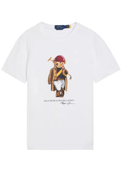 Polo Ralph Lauren Short Sleeve Jersey Knit Novelty Polo Society Bear Tee In White