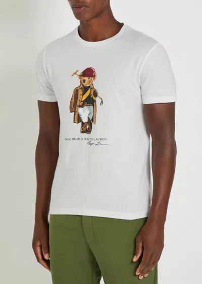Polo Ralph Lauren Short Sleeve Jersey Knit Novelty Polo Society Bear Tee In White