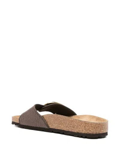 Birkenstock Madrid Raffia Big Buckle Carafe Sandal In Brown