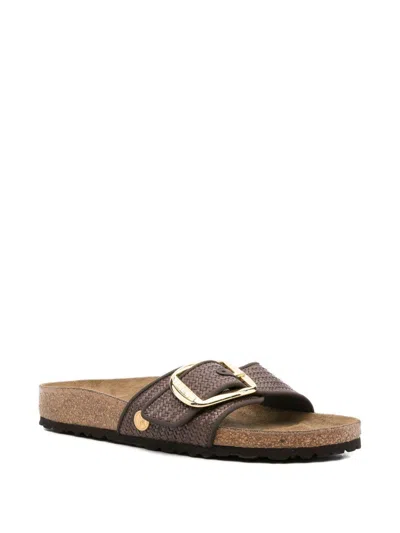 Birkenstock Madrid Raffia Big Buckle Carafe Sandal In Brown