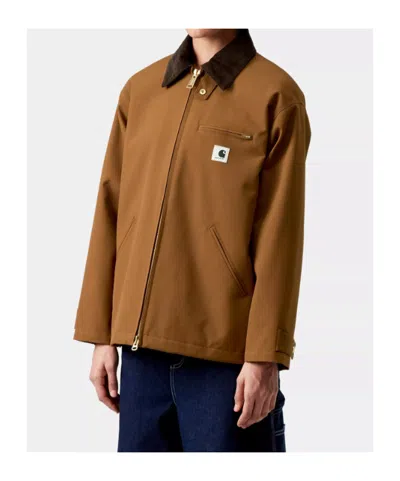 Carhartt Long-sleeved Zip-up Jacket In Brown