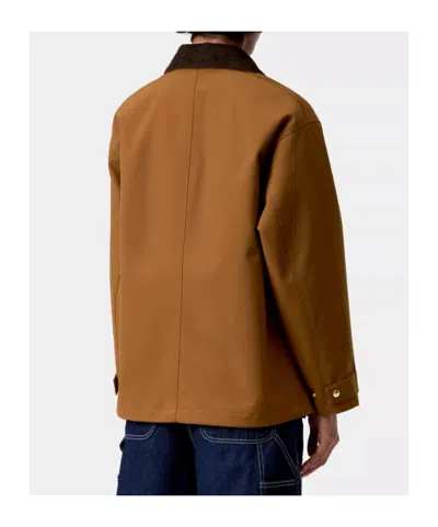 Carhartt Long-sleeved Zip-up Jacket In Brown