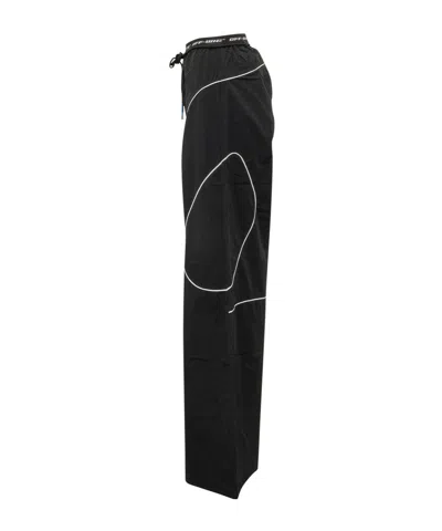 Off-white Drawstring Wide Leg Pants In Black