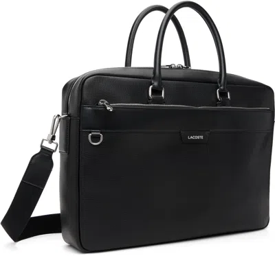 Lacoste Black Slim Computer Bag In Black