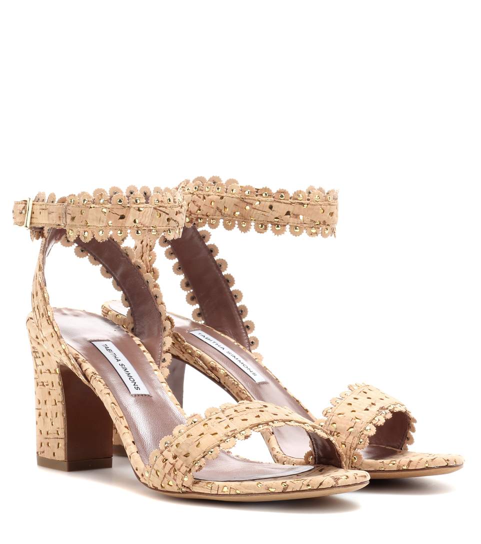 Tabitha Simmons Leticia Scalloped Cork Sandal, Natural/gold In Eat Cork ...