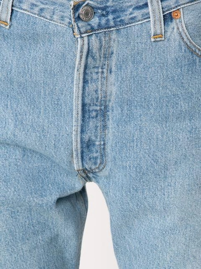 Shop Re/done High-rise Cropped 'destruction' Jeans In Light Denim