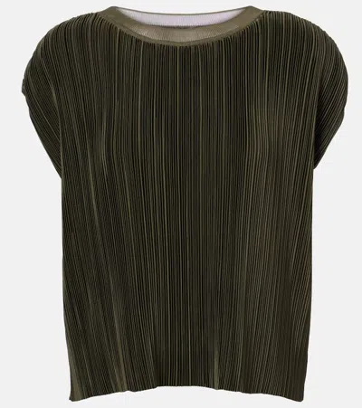 Joseph Cedre Pleated Satin Top In Green