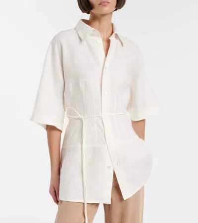 Plan C Linen Shirt In Neutral