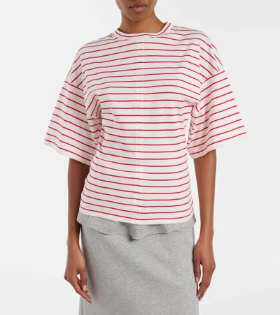 Plan C Striped Cotton Jersey T-shirt In White