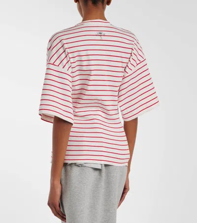 Plan C Striped Cotton Jersey T-shirt In White