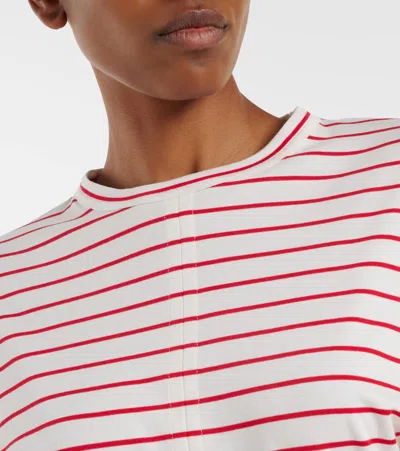 Plan C Striped Cotton Jersey T-shirt In White