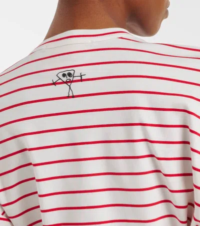 Plan C Striped Cotton Jersey T-shirt In White