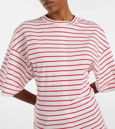 Plan C Striped Cotton Jersey T-shirt In White
