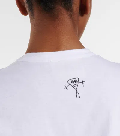 Plan C Printed Cotton Jersey T-shirt In White