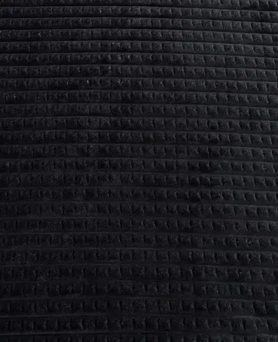 Kenneth Cole Textured Solid Throw Blanket In Black