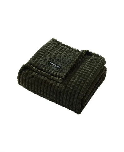 Kenneth Cole Textured Solid Throw Blanket In Green