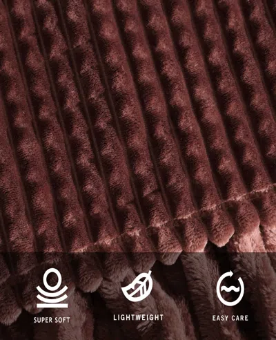 Kenneth Cole Textured Solid Throw Blanket In Brown