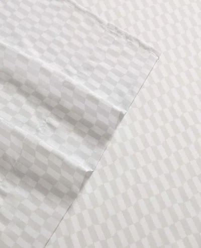 Kenneth Cole Wavy Checker Sheet Set In White