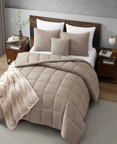 Kenneth Cole Stonewashed Comforter Set In Brown