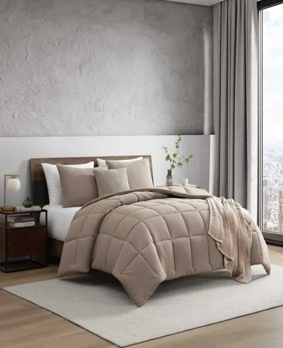 Kenneth Cole Stonewashed Comforter Set In Brown