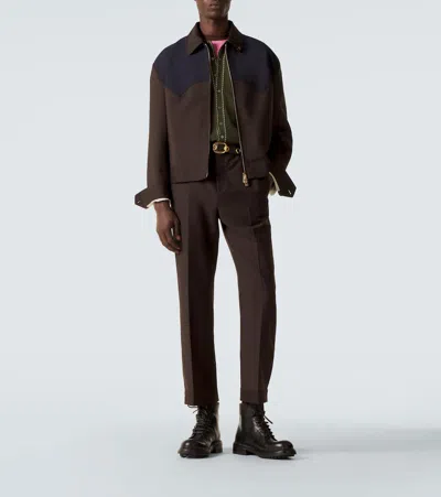 Versace Knit Shirt Chest Pocket Contrast Stitching In Green