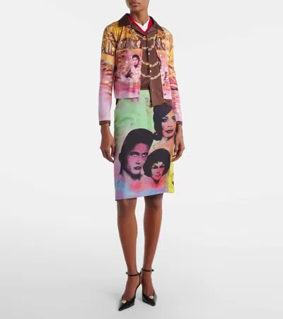 Versace Shirt Printed Shirt Look 62 Brown With Printed Silk Motif For Women