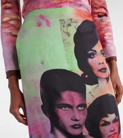 Versace Printed Silk Twill Pencil Skirt In Animal Print